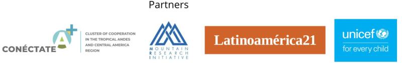conectate, mountain research intiative, latinoamerica21 and unicef logos